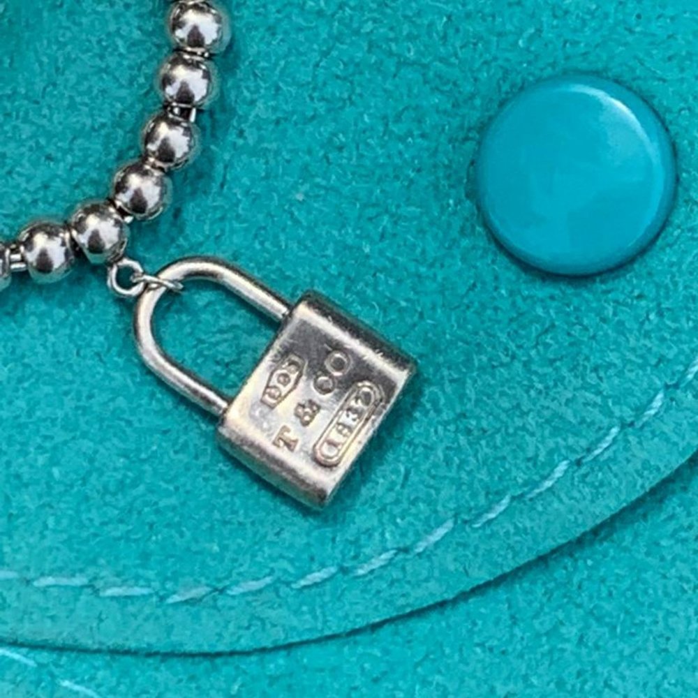 Tiffany & Co. Return to Tiffany Mini 1937 Padlock Link Charm Bead Bracelet